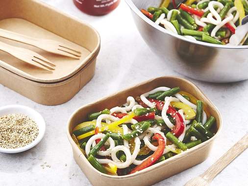 Japanese Salad with Udon Noodles, Beans, and Sesame