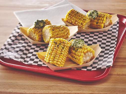 Oven-Baked Corn with Lime Butter, Cumin and Cilantro